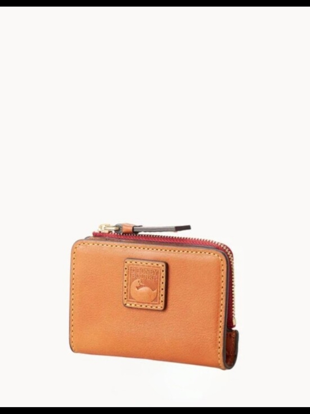 NWT! Dooney & Bourke Florentine Zip Credit Card Wallet 12 in NATURAL